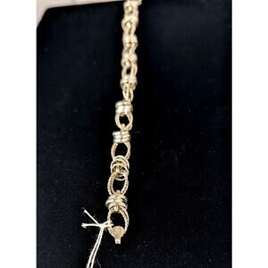 SS chain bracelet 63/4" lobster clasp textured ovals links and connector  NWT